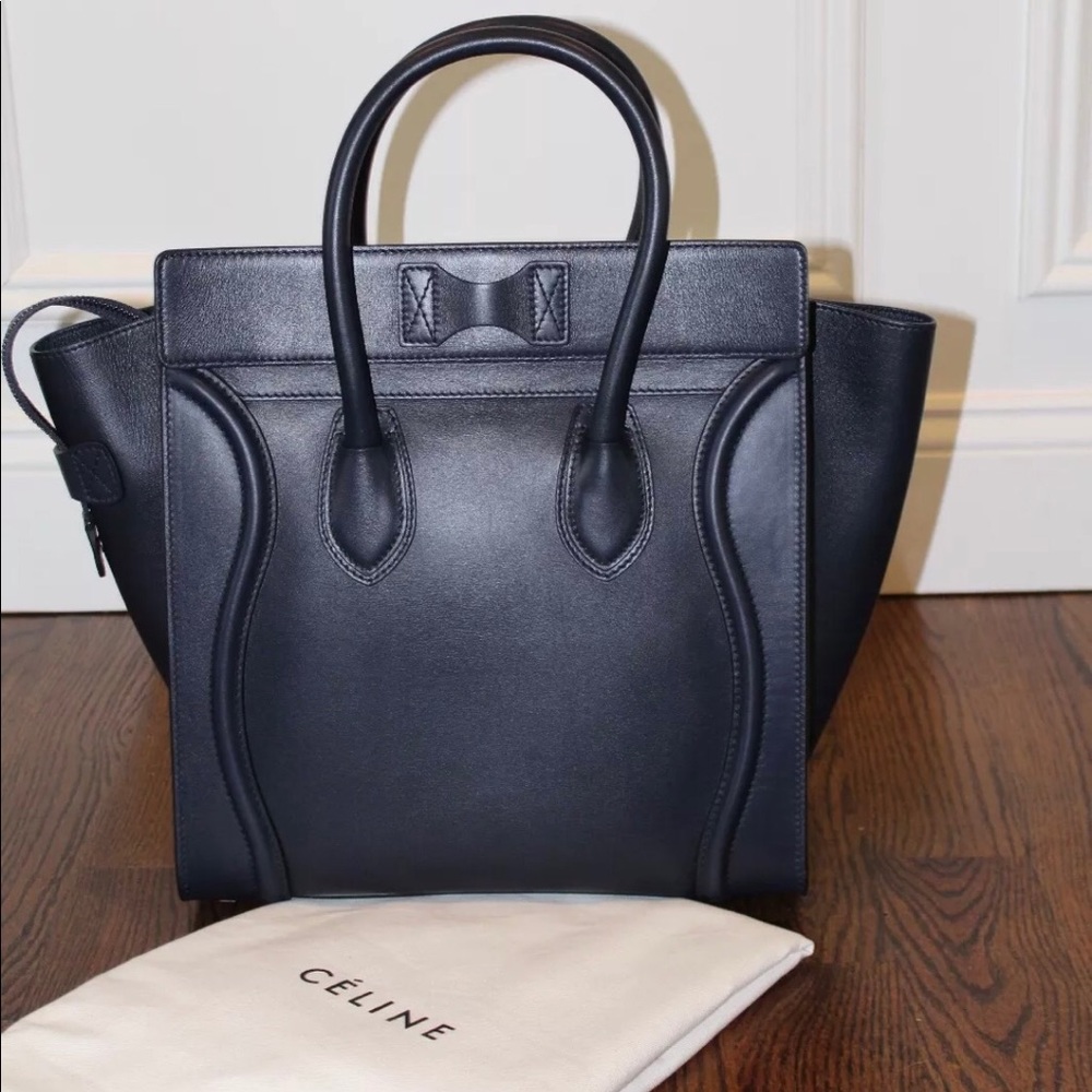 Céline Authentic Mini Luggage - Navy Calfskin - Picture 5 of 8